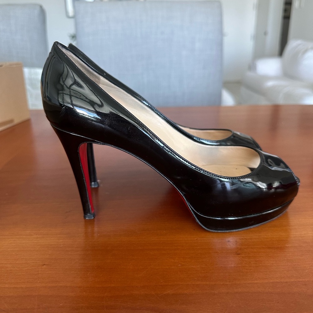 Christian Louboutin Glossy Black Heels with Red Soles